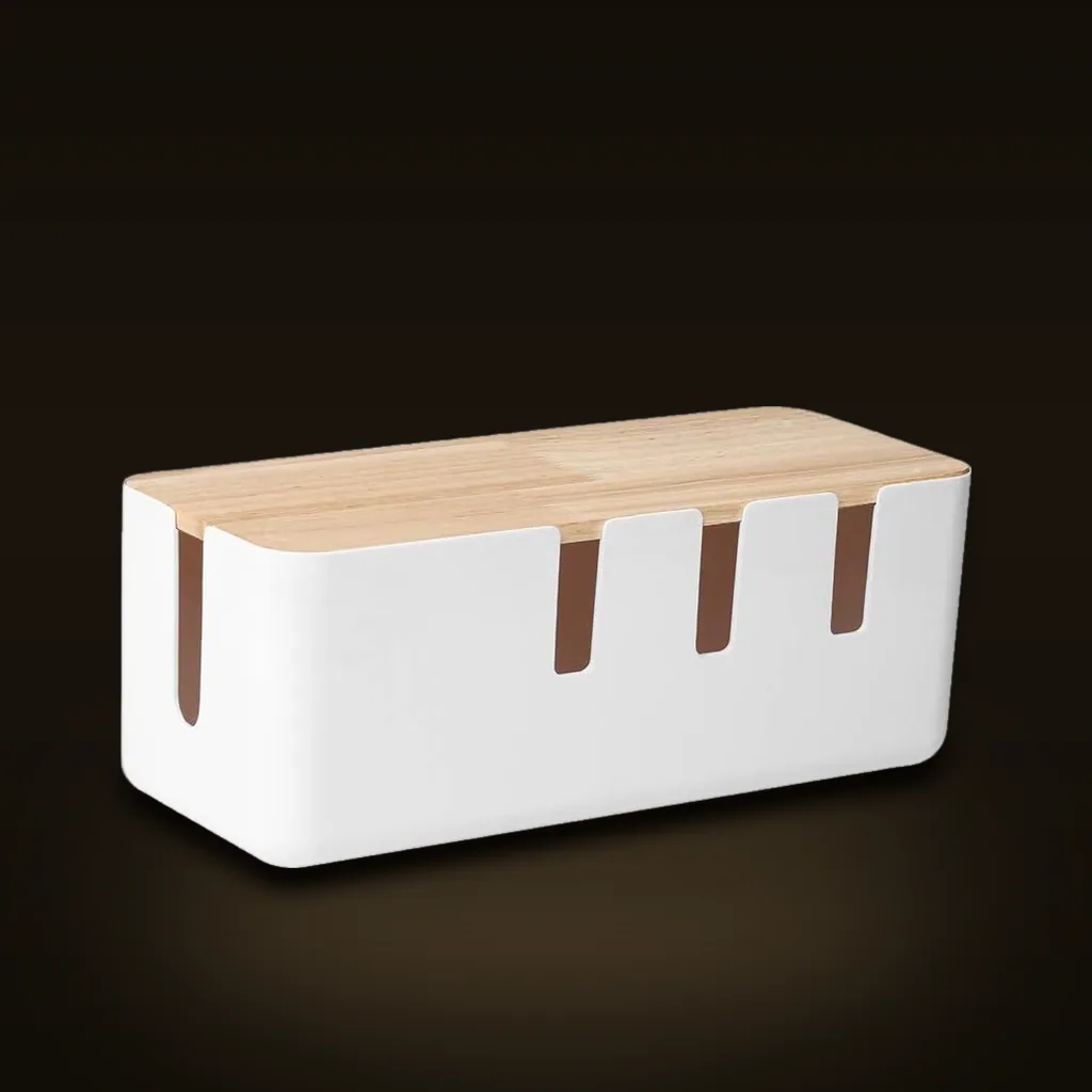 Baskiss Cable Management Box (Wood Lid)