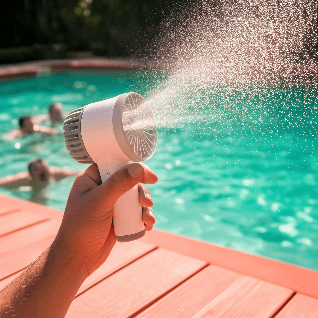 HandFan Portable Handheld Misting Fan (Spray Water Mist + Fan, Rechargeable)